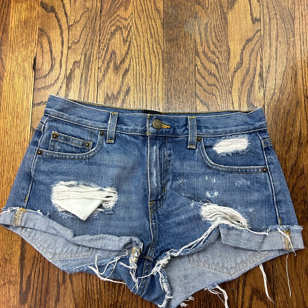 BDG Blue Distressed Jean Shorts